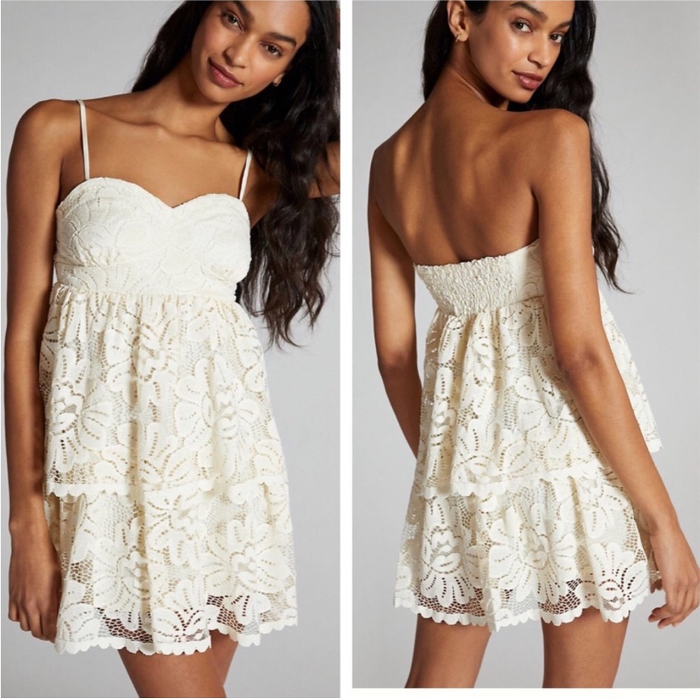 Elegant Cream Lace Dress